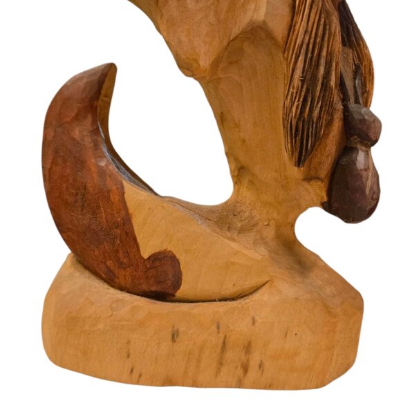 Carved Sculpture Of Two Faces  Viking  Native American Signed Art Handmade - Picture 7 of 16